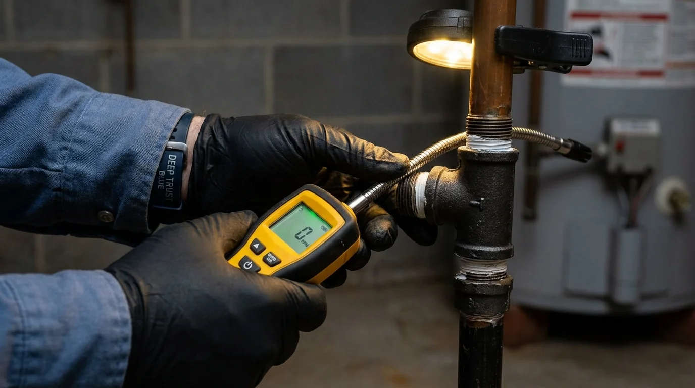 Gas leak detection with electronic sniffer by Johns Plumbing LLC in Ballston Spa