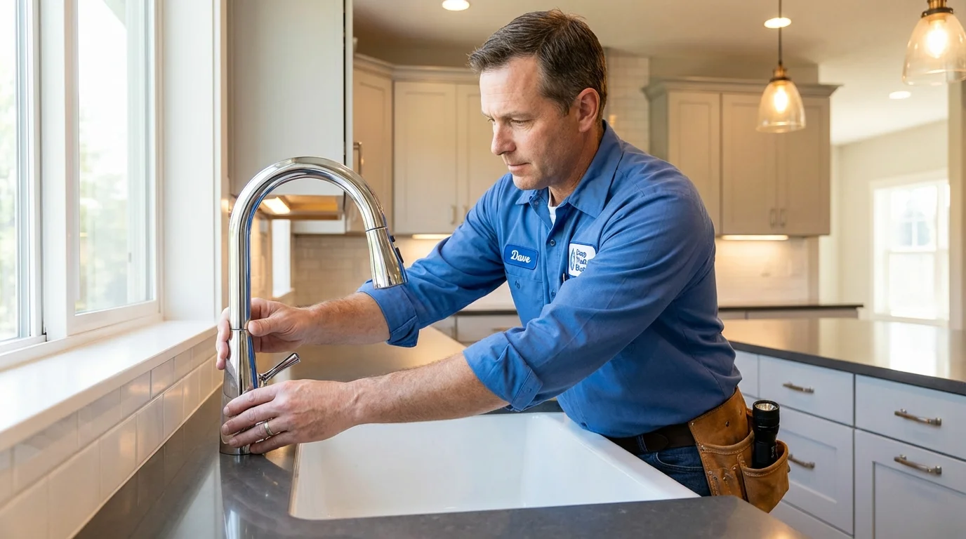 Kitchen faucet installation by Johns Plumbing LLC in Ballston Spa