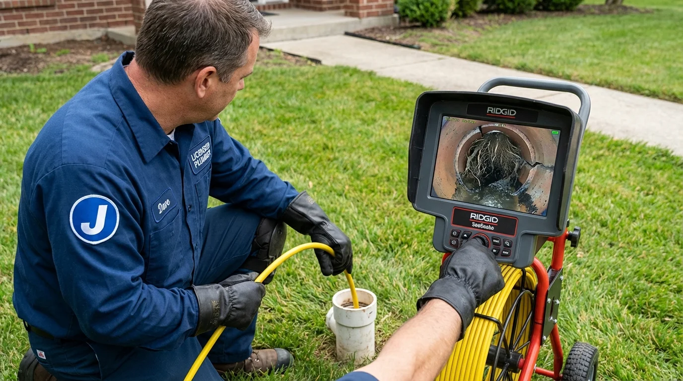 Sewer camera inspection being performed by Johns Plumbing LLC in Ballston Spa